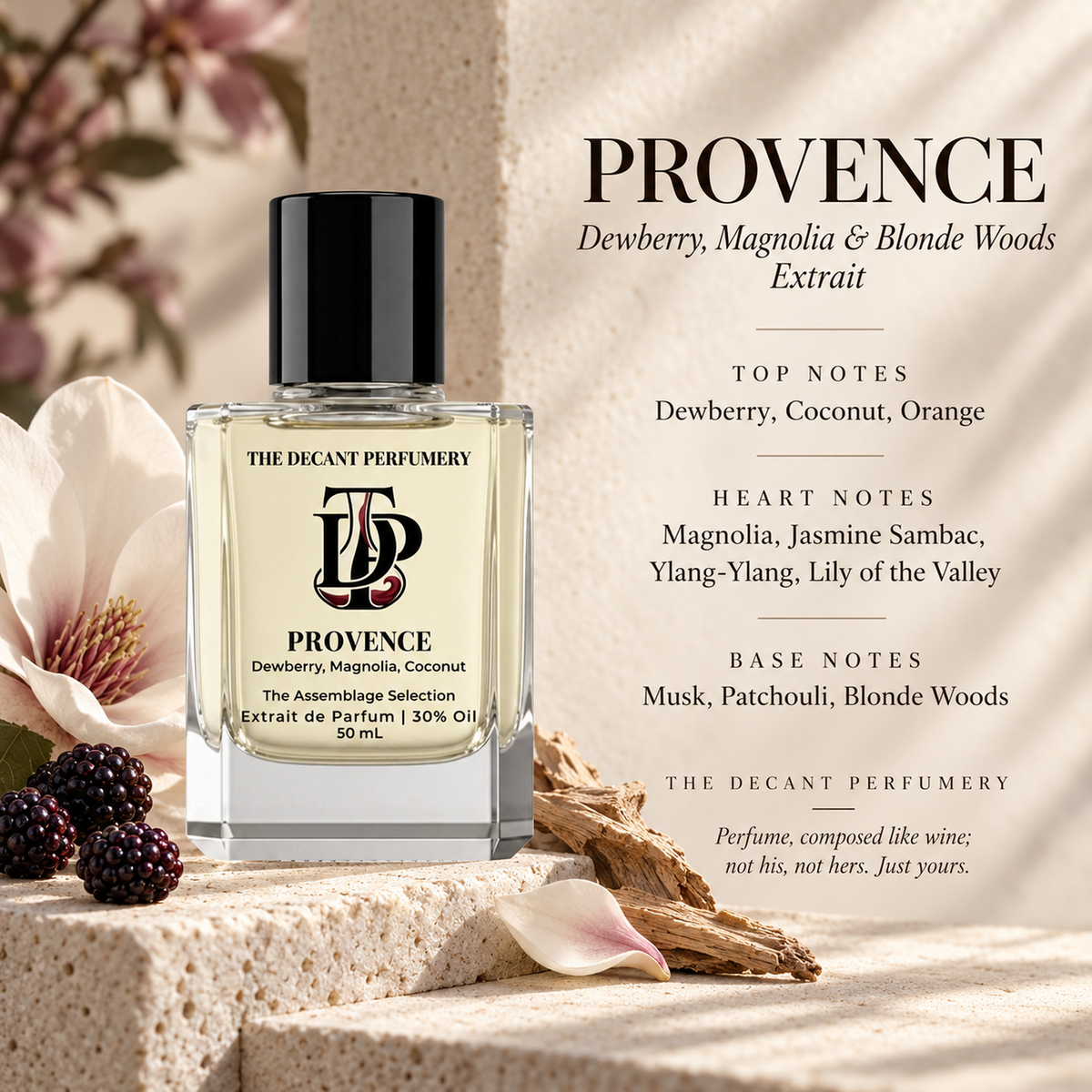 Provence perfume notes artwork, 4000 by 4000 pixels